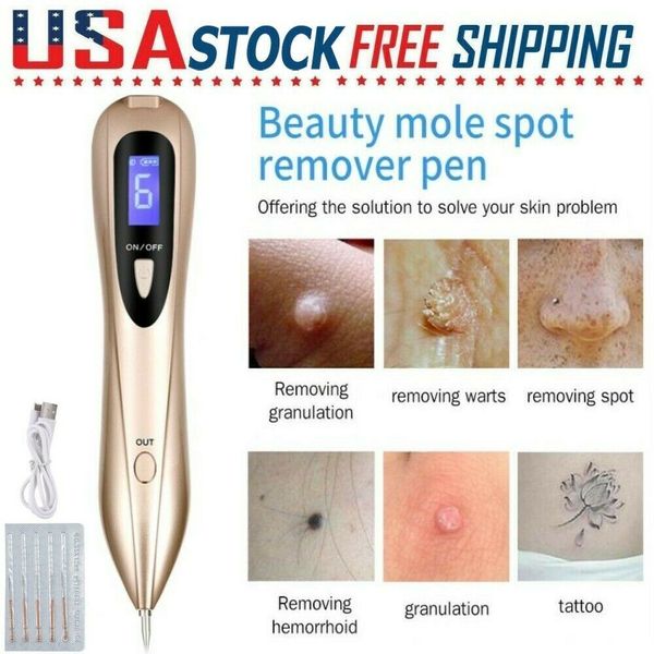 USB LCD Laser Skin Tag Freckle Wart Dot Mole Remove Pen Dark Spot Tattoo Removal