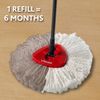 Vileda Turbo Classic Mop Refill Head, Microfibre, White, Pack of 2, 2