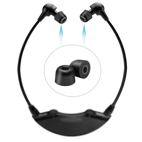 Klowcok Memory Foam Replacement Earbud Tips for TV Ears Digital Wireless Headset, in-Ear Headphones Tips. 3 Pairs, Black (Large)