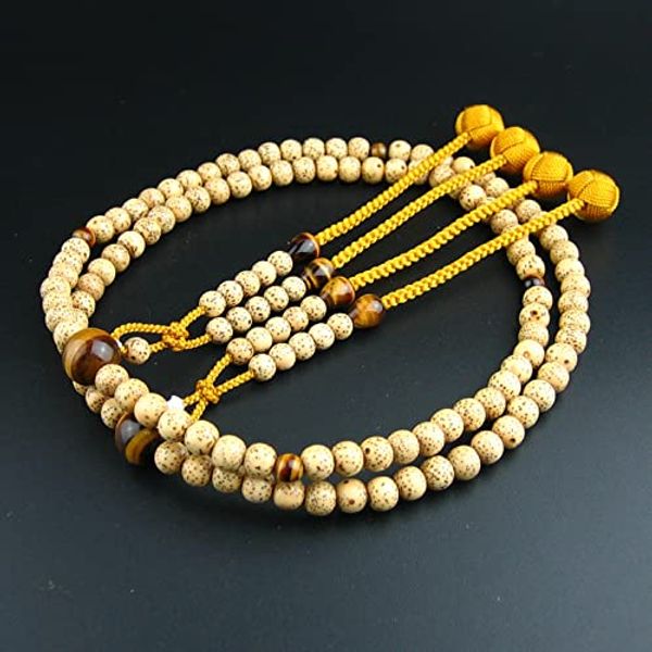 Myorenka Shingon Buddhist Buddhist Buddhist Bodhi Tree for Men, Prayer Beads, Tiger Eye Stone Tailor, Shakuji, Shakuzo, Odamaki Bontenbo, 108 Balls, Sect Bondenbo, Koyasan, Honren Beads, Two-wheeled