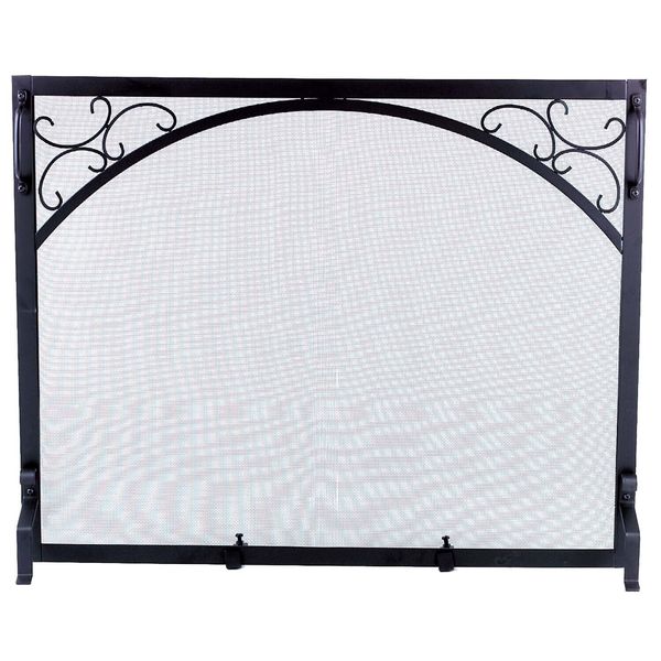 Dagan Black Wrought Iron Fireplace Screen, 39in. x 31in.