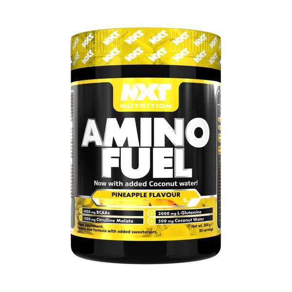 NXT Nutrition Amino Fuel Energy Drink | BCAAs Amino Acids with Beta Alanine, Vitamin D3 and Citrulline Malate – for Performance, Endurance and Energy Support | (Pineapple)