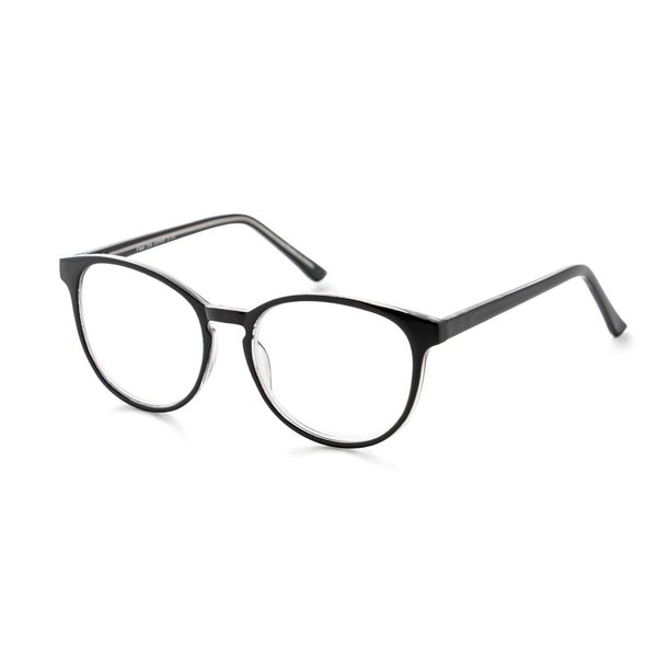 OPTIMUM OPTICAL Blue Light Filtering Scratch-Resistant Lens Round Frame Magnifying Reading Glasses - Look Sharp, +1.50