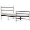 CHARMMA Bed Frame Black Powder-Coated Steel Twin Bed Frame Rectangular,Beds & Bed Frames-352332