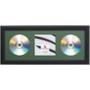 Craig Frames 7x18 Hunter Green 2-CD Display Mat Complete w/ 1" Wide Black Frame (2CD1WB3GR)