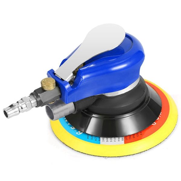 6" Air Random Orbital Sander Pneumatic Palm Sander 10000RPM w/7 Sandpapers - Multi