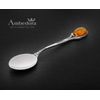 AMBEDORA Sterling Silver Oxidised Spoon with Amber, 1 Piece, Classic