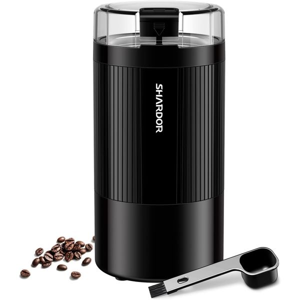 SHARDOR Electric Coffee Grinder with Safe and Durable 304 Stainless Steel Blades,Fast Grinding for Coffee Beans, Dried Spice, Nuts, Herbs with Cleaning Brush