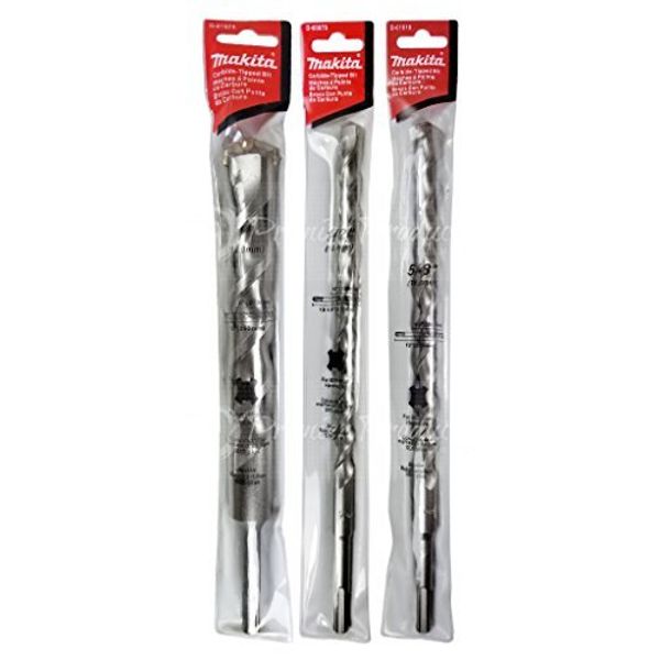 Makita 3 Piece - SDS-Plus Long Drill Bit Set for SDS+ Rotary Hammers - Deep HD Drilling for Concrete & Masonry - Carbide Tipped Bits