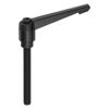 sourcing map M10 x 80mm Adjustable Knobs Handle Male Thread Push Button Ratchet Quick Release Locking Rotating Bolt for Lathe Machinery, Black