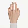 Swarovski Stilla Attract ring Round cut, White, Gold-tone plated