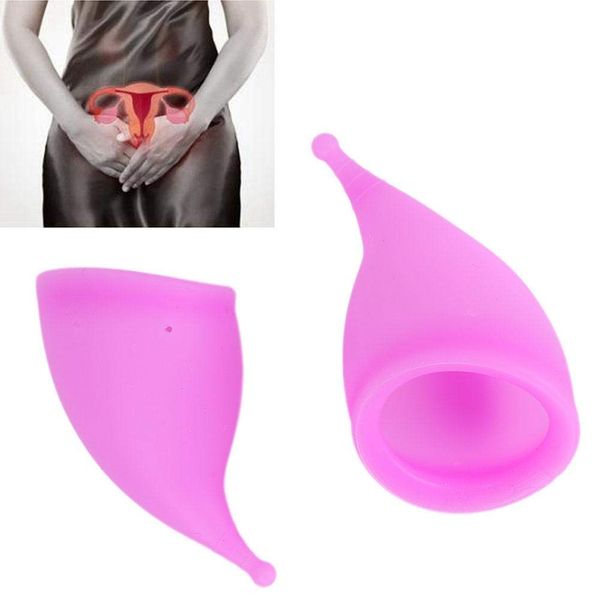 Menstrual Cup Set, Silicone Women Reusable Period Cup Collector Comfortable Lady Feminine Hygiene Cups - Alternative Protection to Tampons and Cloth Sanitary Napkins(Purple)