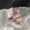 24 Pcs Nail Tips False Nails Long Barely Gray Clear French Nails