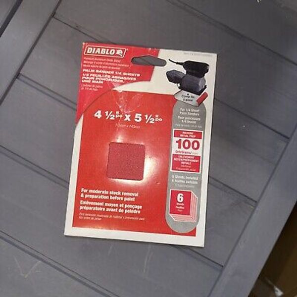 Diablo DCS045100S06G 100-Grit Clamp-On Palm Sanding Sheets 4-1/2 x 5-1/2 in.