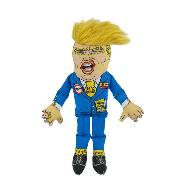 FUZZU Donald Trump Political Parody Novelty Durable Dog Chew Toy with Squeaker, Small 12"