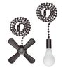 Ceiling Fan Pull Extension Chain with Easily Identifiable Light and Fan Cord (Basic 12 inch, ORB)