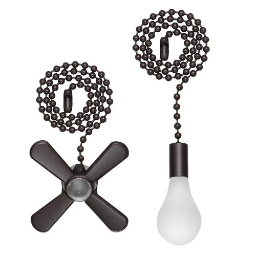 Ceiling Fan Pull Extension Chain with Easily Identifiable Light and Fan Cord (Basic 12 inch, ORB)