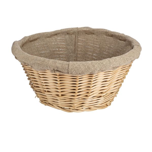 Matfer Bourgeat Banneton Linen-Lined Proofing Wicker Basket, Round, 8 1/4"