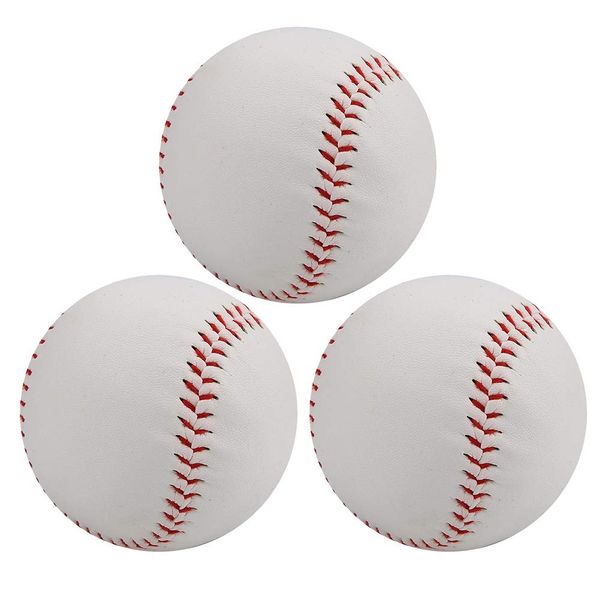 Professional Baseballs, PVC Hand-stitched Soft Foam Baseballs for Adult Youth Training Professional Baseball Games (3Pcs)