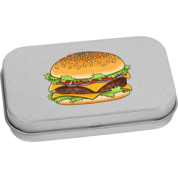 Azeeda 80mm 'Cheeseburger' Metal Hinged Tin/Storage Box (TT00107477)