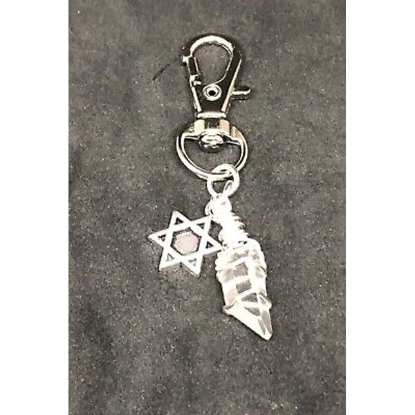 Crystal Pet Charm w/ Six Pointed Star, Crystal Pet Charm, Healing Crystal Collar