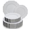 Silver Spoons Party Disposable 40 PC Set Dinner Side Plates | Heavyweight Pla...