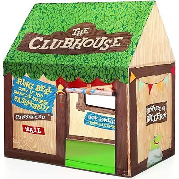 SweHouse Kids Play Tent Indoor: Clubhouse Tent for Kids with Roll-up Door and Wi