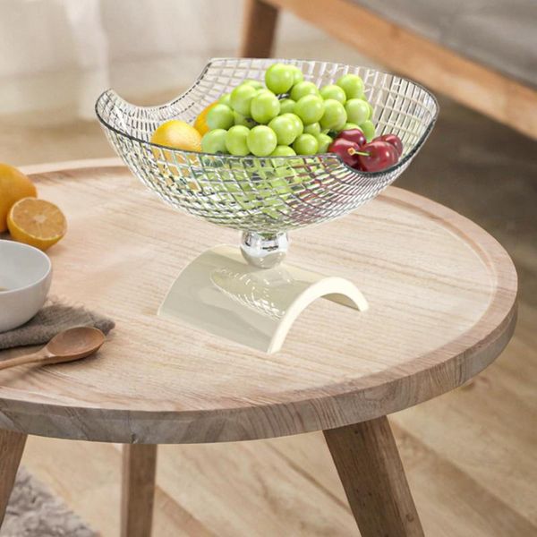 Pedestal Fruit Bowl Clear Fruit Bowl for Kitchen Table Countertop Wedding