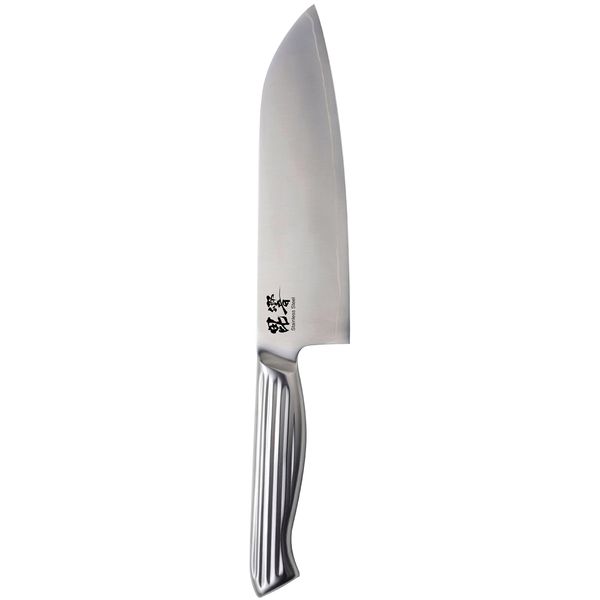 Pearl Metal F-2358 All-Stainless Steel Interrupt Santoku Knife, 6.5 inches (165 mm), Silver 11.4 x 2.0 x 0.8 inches (29 x 5 x 2 cm)