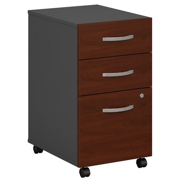 Bush Business Furniture Series C 3 Drawer Mobile File Cabinet, Hansen Cherry