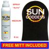 SUN GODDESS - Sunless Self Tanning Spray "Auto"  MEDIUM  6 oz + Best Tanner Mitt