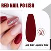 Matte Deep Red Nail Polish - Quick-Drying with No UV Curing Needed, Perfect for Women