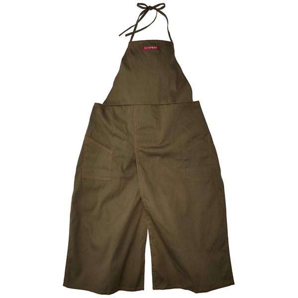 Claypron Kitchen Artist Split Overlapped Apron (Olive Green)