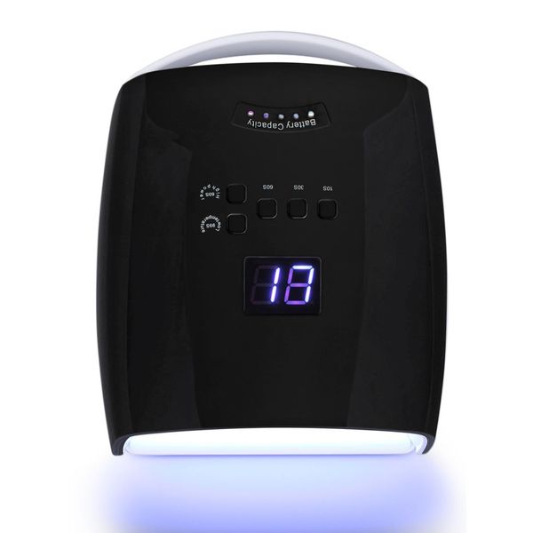 UIOOIU Rechargeable UV LED Nail Lamp, 48W Cordless Nail Dryer LED Gel Polish Light with LCD Display, Auto Sensor and 5 Timer Settings, Professional Curing Lamp with 33 LED Beads for Salon and Home