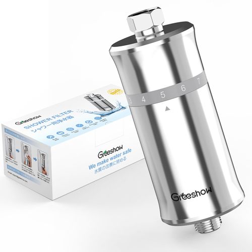 Greeshow GS-2835 Shower Water Cartridge, Chlorine Removal, Shower Water Filter, Multi-layer Filter Protection, Water Filter, Bathroom, Bath Water Filter, International General Purpose Standard G1/2