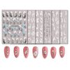 Nail Stickers,6 Sheets 5D Spring Embossed White Lace Flower Butterfly Nail Art Stickers Self Adhesive,Nail Decals Floral Nail Art Design Decoration for Women Girls