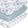 The Peanutshell Mini Crib Fitted Sheets Set, Playard, Pack Play Sheets, Playpen, Dinosaur