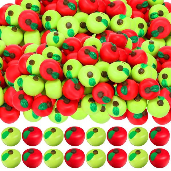 60 Pieces Fruit Stress Ball Toys Red and Green Fruit Stress Relief Balls Fruit Fidget Stress Balls for Teens Adults Finger Exercise School Carnival Classroom Reward Gifts Fruit Recognition Props