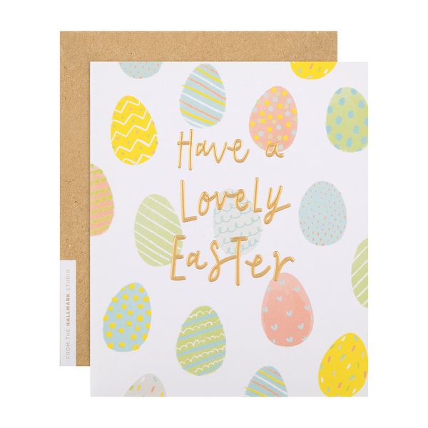 Hallmark Easter Card - Contemporary Multicoloured Egg Pattern Design