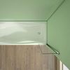 Acezanble 250x1400mm Corner Fixed Bath Shower Screen Over Bath Square Cut