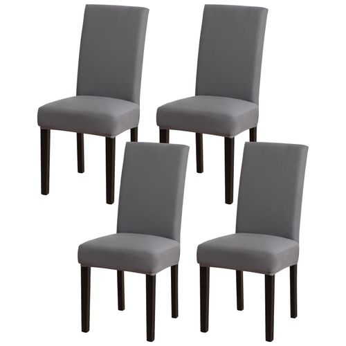 mafudoxi Chair Covers, Pack of 4, Stretch Removable Washable Chair Cover, Stretch Chair Cover with Elastic Band, for Hotels, Banquets, Restaurants, the Home, Parties, Weddings (Grey, Pack of 4)