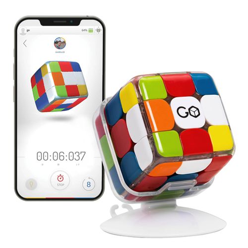 GoCube Edge Full Pack - The Connected Electronic Bluetooth Cube - 3x3 Stickerless Magnetic Speed Cube - Free App Enabled Interactive Smart Cube for Kids, Adults - STEM Puzzle Toy Cube