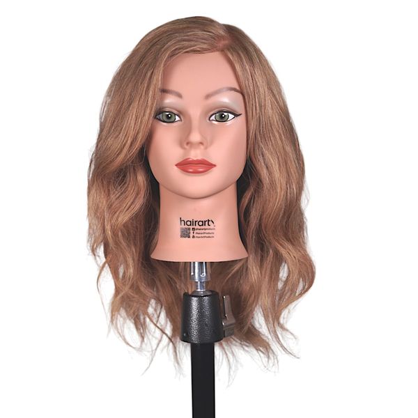 Brooke 100% Remy Human Hair Mannequin Head for Long Hair Training, Styling Practice