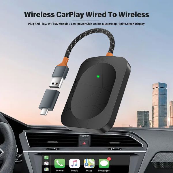 USB Wireless CarPlay Adapter For apple Wireless Carplay Dongle,Plug Play 2025