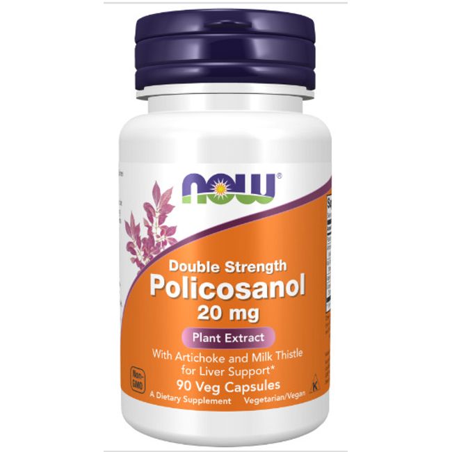 Now Policosanol Double Strength, 20 mg, 90 Veg Capsules