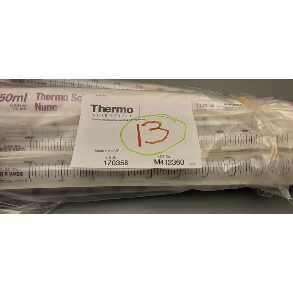 Thermo Scientific 50 ml Serological Pipette (PK of 13) 170358N Exp 2026-02