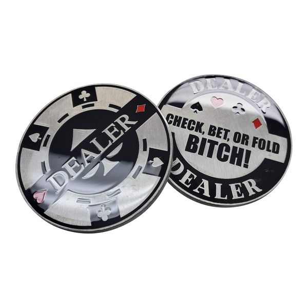 Poker Aggressive Metal Dealer Button