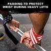 Harbinger Padded Cotton Lifting Straps with NeoTek Cushioned Wrist (Pair), Flag