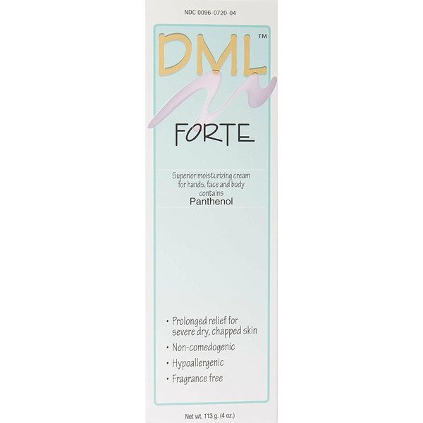 DML Forte Superior Moisturizing Cream Panthenol Fragrance Free 4 Oz Pack of 2