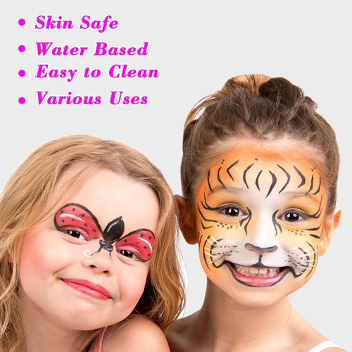 FansArriche Children's Make-Up Set - 24 Colours, Makeup & Face Paints, Children's Body Paint, Washable Painting Palette, Makeup Set for Children, for Halloween, Parties, Festivals